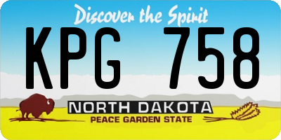 ND license plate KPG758