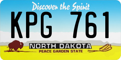 ND license plate KPG761