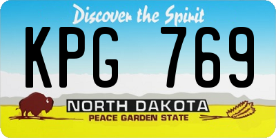ND license plate KPG769
