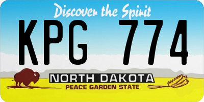 ND license plate KPG774