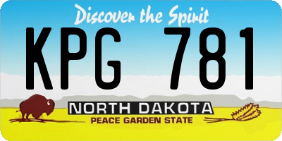 ND license plate KPG781