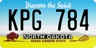 ND license plate KPG784