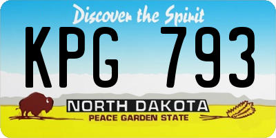 ND license plate KPG793