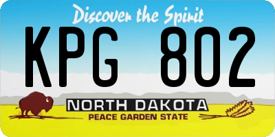 ND license plate KPG802
