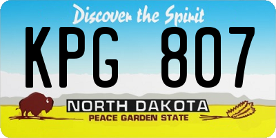 ND license plate KPG807