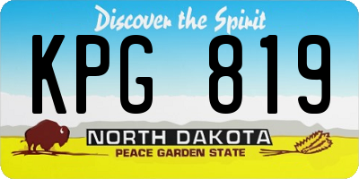 ND license plate KPG819