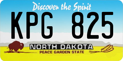 ND license plate KPG825