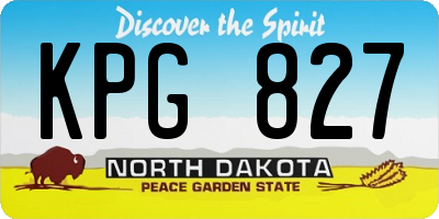 ND license plate KPG827