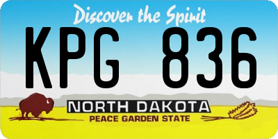 ND license plate KPG836