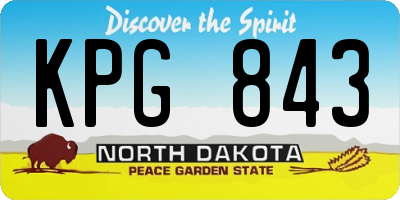 ND license plate KPG843