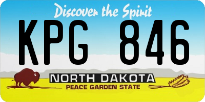 ND license plate KPG846