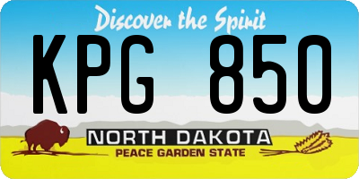ND license plate KPG850