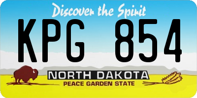ND license plate KPG854