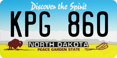 ND license plate KPG860