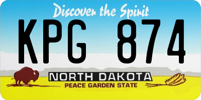 ND license plate KPG874