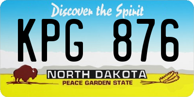 ND license plate KPG876
