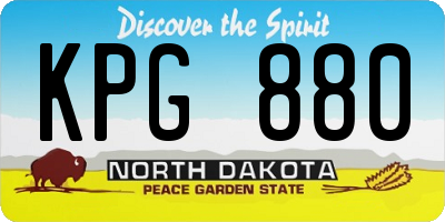 ND license plate KPG880