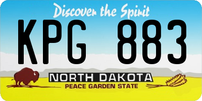 ND license plate KPG883
