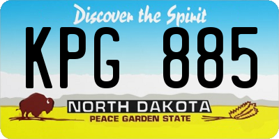 ND license plate KPG885