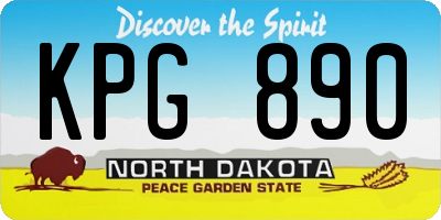 ND license plate KPG890