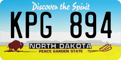 ND license plate KPG894