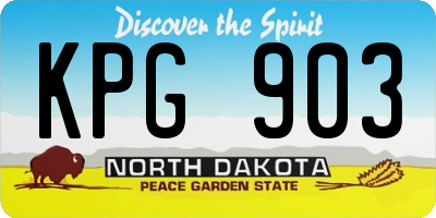 ND license plate KPG903