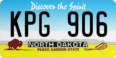 ND license plate KPG906