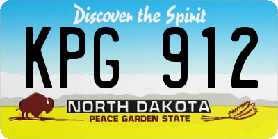 ND license plate KPG912