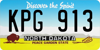 ND license plate KPG913