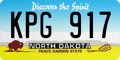 ND license plate KPG917