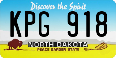 ND license plate KPG918