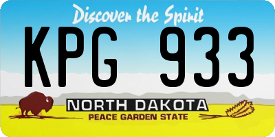 ND license plate KPG933