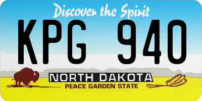 ND license plate KPG940
