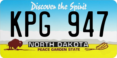 ND license plate KPG947