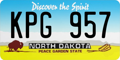 ND license plate KPG957