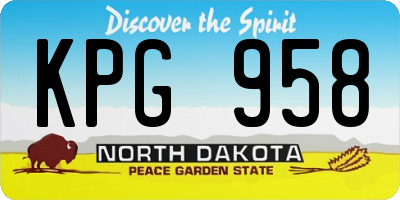 ND license plate KPG958