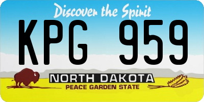 ND license plate KPG959