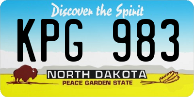 ND license plate KPG983