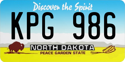ND license plate KPG986