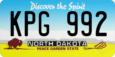 ND license plate KPG992