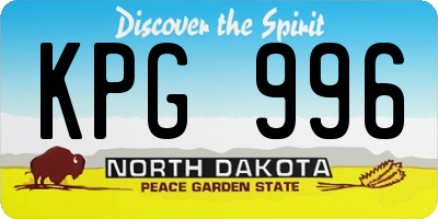 ND license plate KPG996