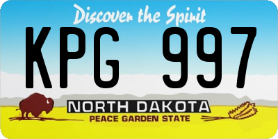 ND license plate KPG997