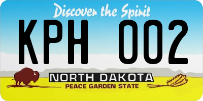 ND license plate KPH002