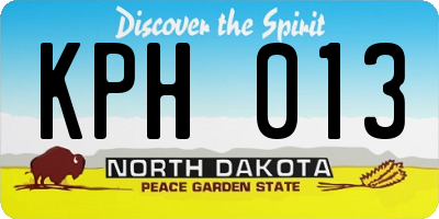 ND license plate KPH013