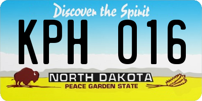ND license plate KPH016