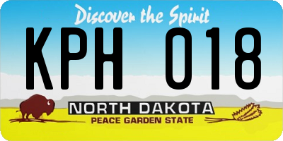 ND license plate KPH018