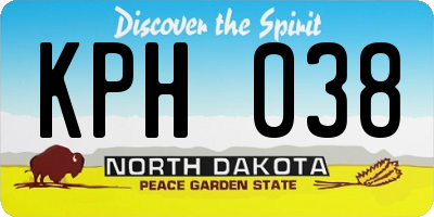 ND license plate KPH038