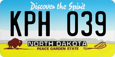 ND license plate KPH039