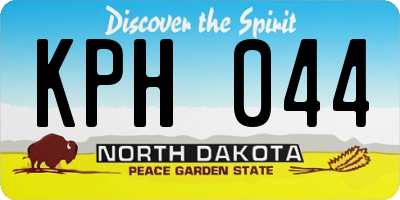 ND license plate KPH044