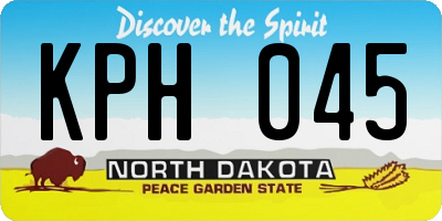 ND license plate KPH045